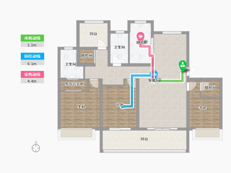 安徽省-宣城市-状元府-123.00-户型库-动静线