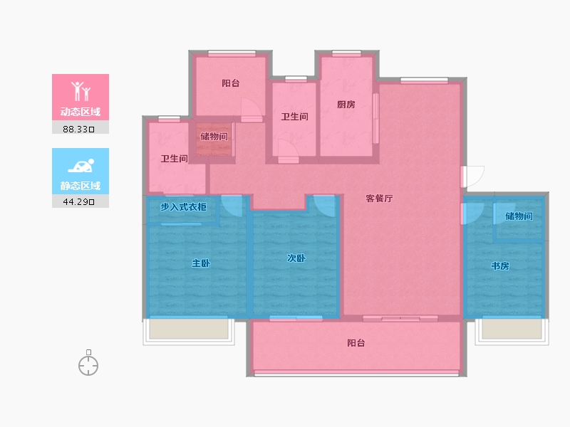 安徽省-宣城市-状元府-123.00-户型库-动静分区