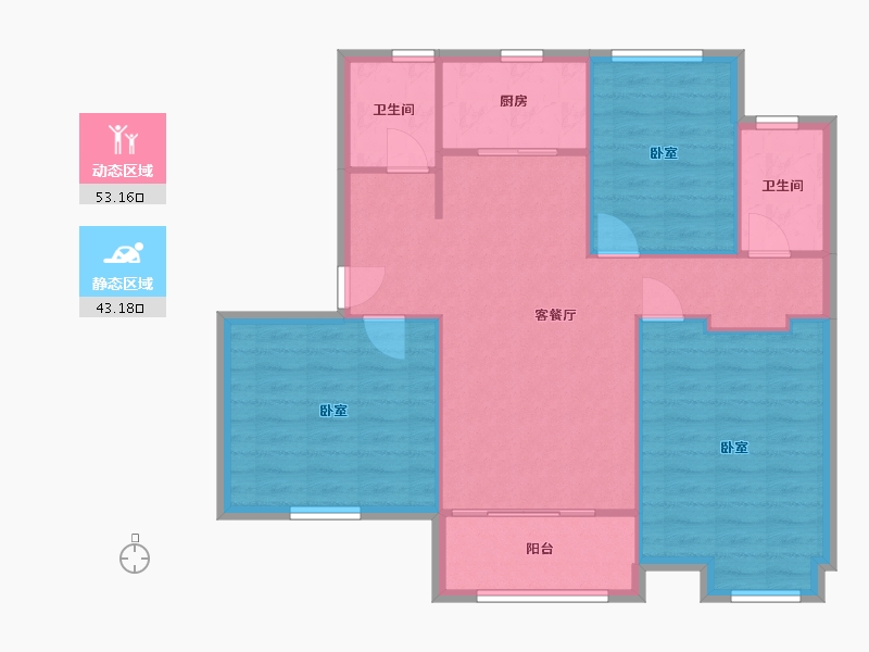 浙江省-杭州市-金世纪运河丽园-90.00-户型库-动静分区