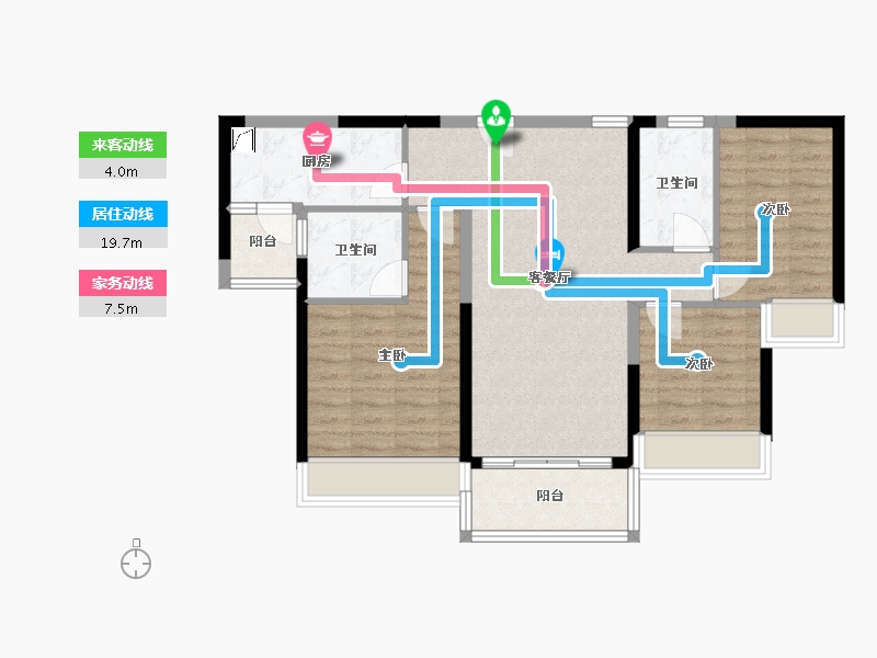 广东省-江门市-美的海棠公馆-82.00-户型库-动静线