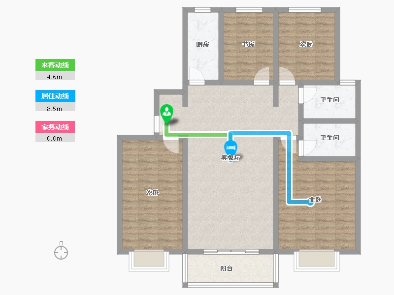 河北省-邯郸市-锦绣和谐院-110.00-户型库-动静线