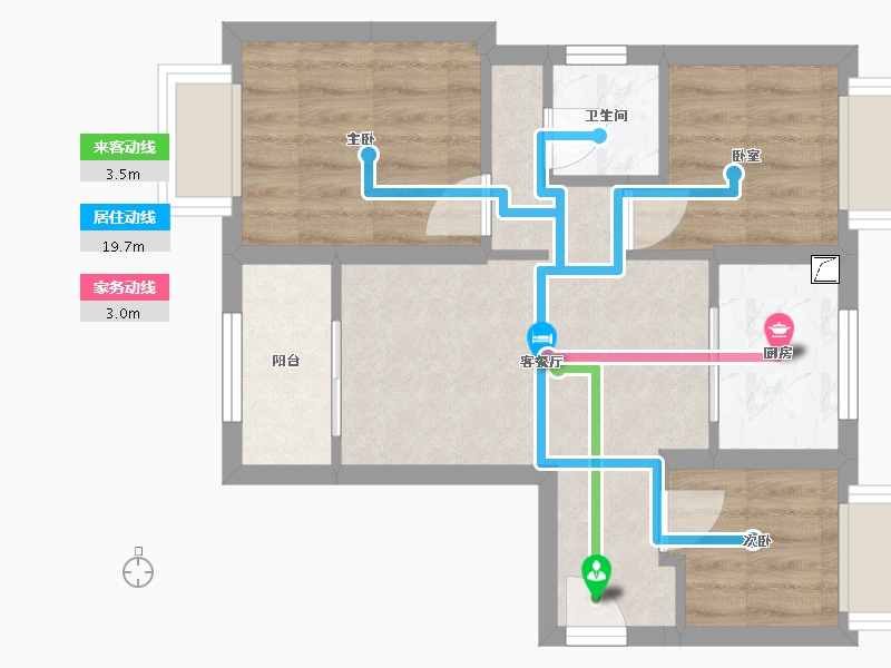 福建省-厦门市-东界东里 海悦园-53.00-户型库-动静线