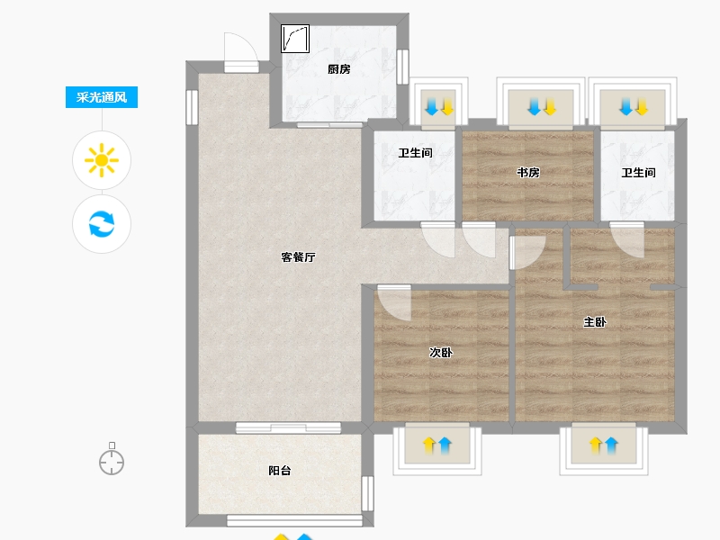 福建省-宁德市-三盛璞悦山河-67.00-户型库-采光通风