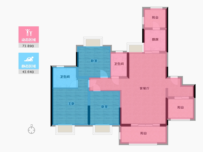 广东省-惠州市-铂悦华府-141.35-户型库-动静分区