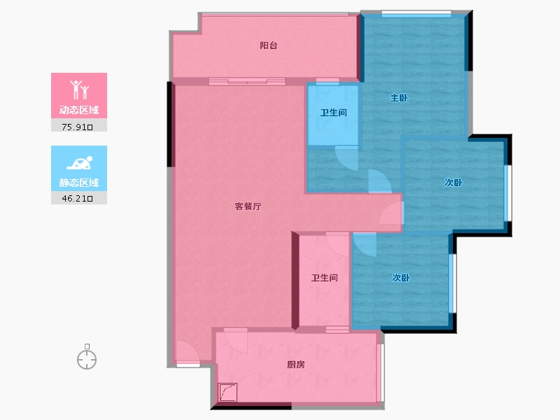 四川省-广安市-南苑小区-101.00-户型库-动静分区