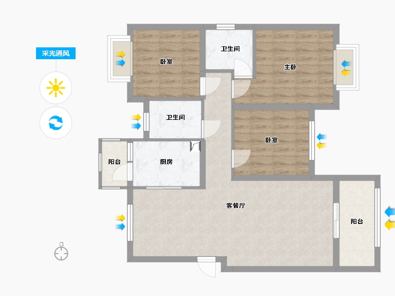 江西省-赣州市-幸福里橙乡苑-89.00-户型库-采光通风