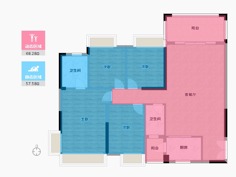 湖南省-邵阳市-佳和名都-141.00-户型库-动静分区