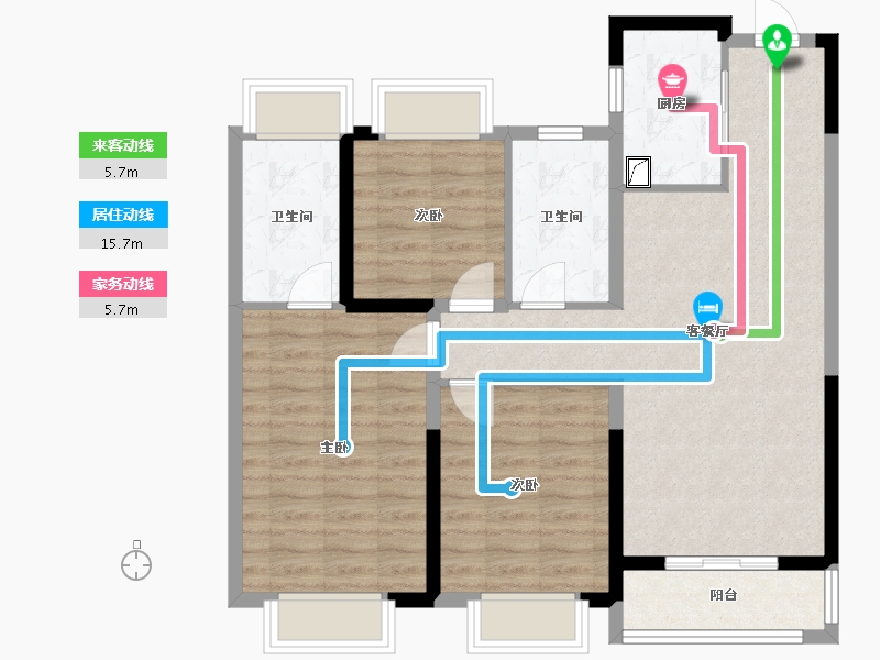 湖北省-武汉市-光谷未来城-88.00-户型库-动静线