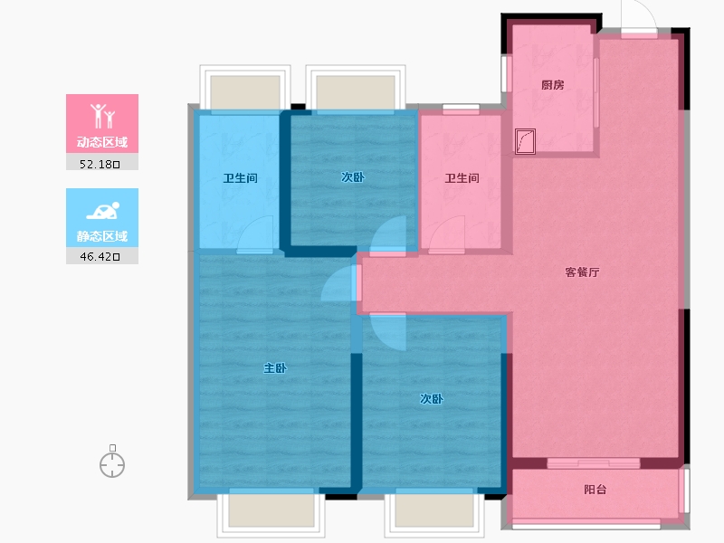 湖北省-武汉市-光谷未来城-88.00-户型库-动静分区