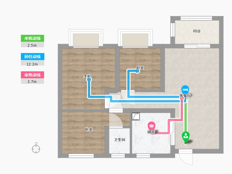 江苏省-苏州市-四季春晓花园-60.00-户型库-动静线