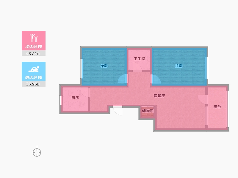 河北省-唐山市-海平小区-78.00-户型库-动静分区