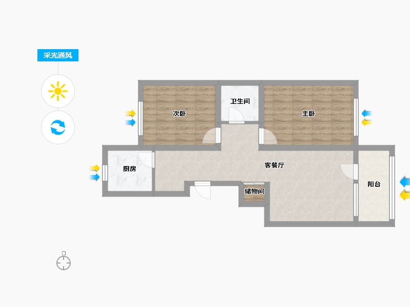 河北省-唐山市-海平小区-78.00-户型库-采光通风