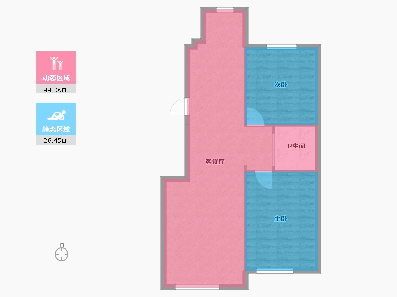 吉林省-长春市-北湖春天-64.80-户型库-动静分区