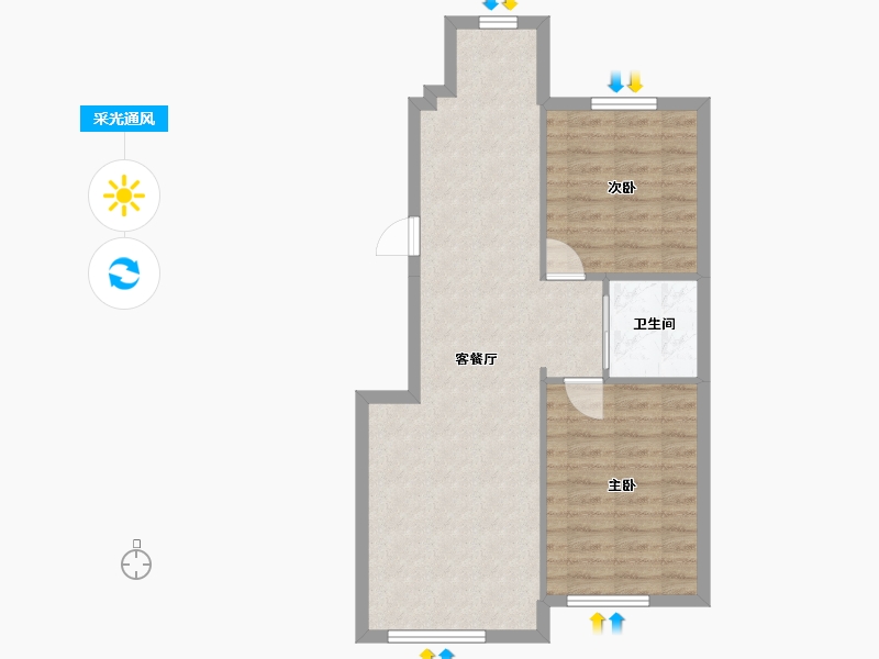 吉林省-长春市-北湖春天-64.80-户型库-采光通风