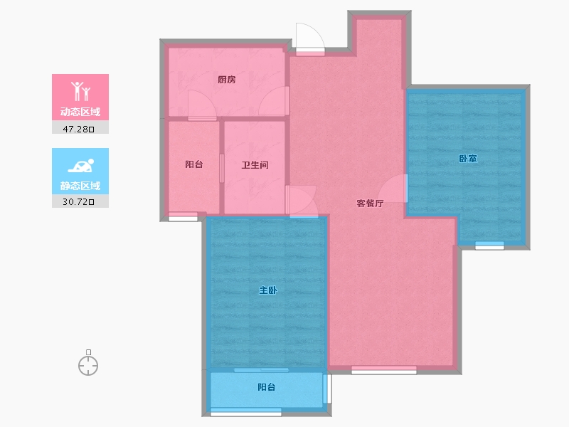 山东省-青岛市-蓝山湾-一期-73.19-户型库-动静分区