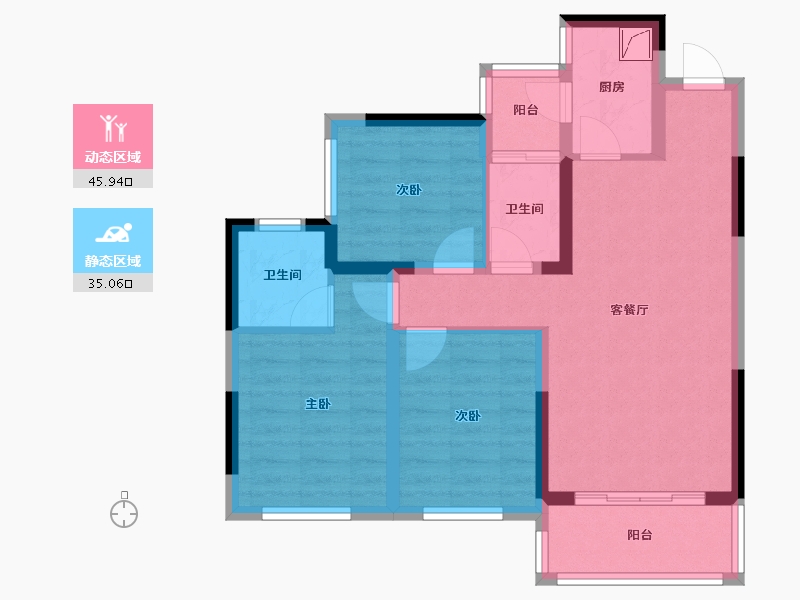 四川省-成都市-棠湖泊悦西江-87.00-户型库-动静分区