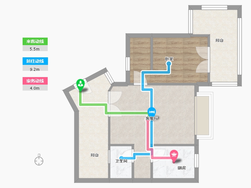 四川省-成都市-中新·公园大道-东区-64.00-户型库-动静线