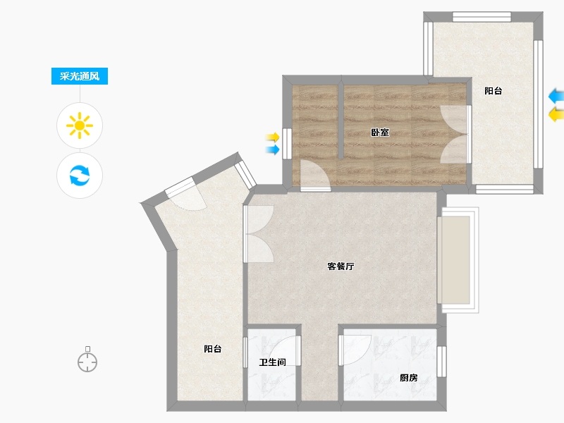 四川省-成都市-中新·公园大道-东区-64.00-户型库-采光通风