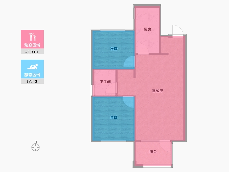 辽宁省-沈阳市-祥联大河原著-67.00-户型库-动静分区