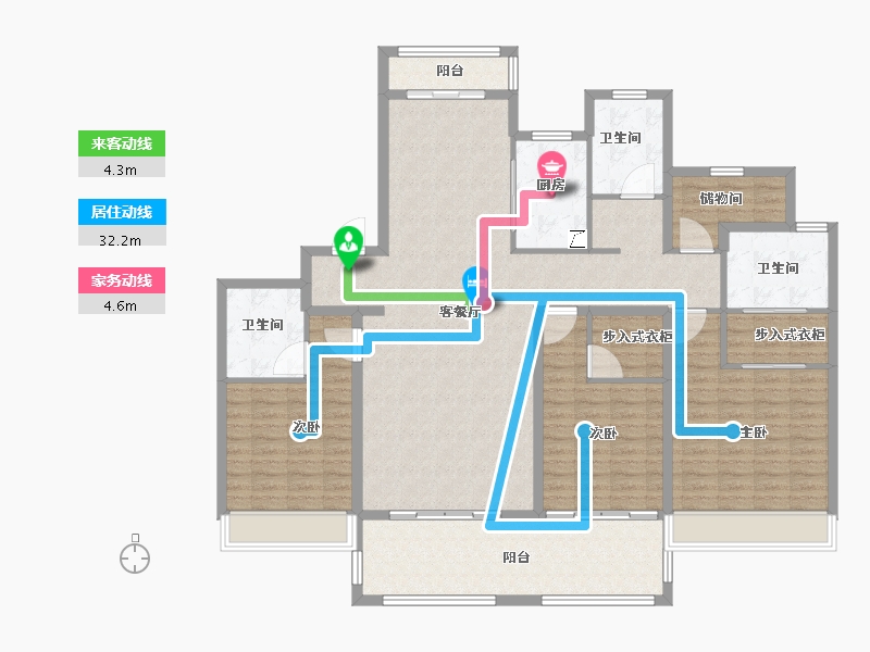 江苏省-苏州市-金湾名悦-156.00-户型库-动静线