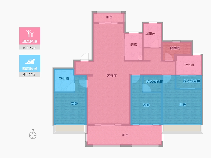 江苏省-苏州市-金湾名悦-156.00-户型库-动静分区