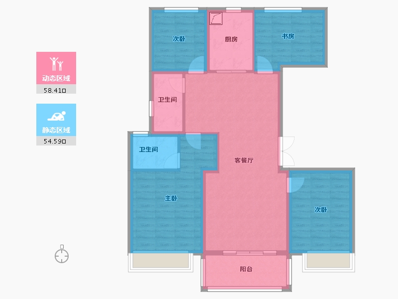 江苏省-泰州市-金通海棠湾-101.25-户型库-动静分区