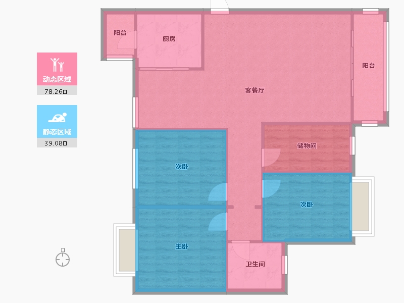 贵州省-贵阳市-奥林花园-110.00-户型库-动静分区