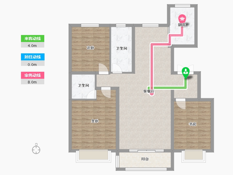 宁夏回族自治区-固原市-古雁壹号-118.89-户型库-动静线