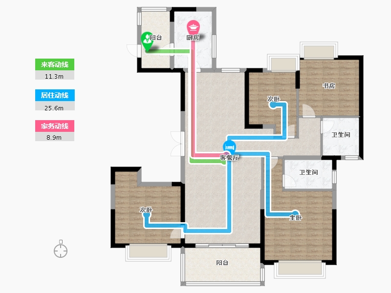 湖北省-宜昌市-恒大华府-143.00-户型库-动静线