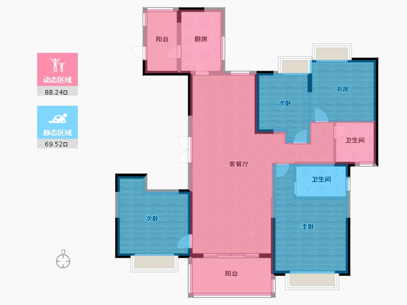 湖北省-宜昌市-恒大华府-143.00-户型库-动静分区