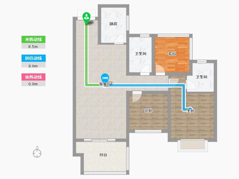 湖南省-永州市-岳麓名城-101.00-户型库-动静线