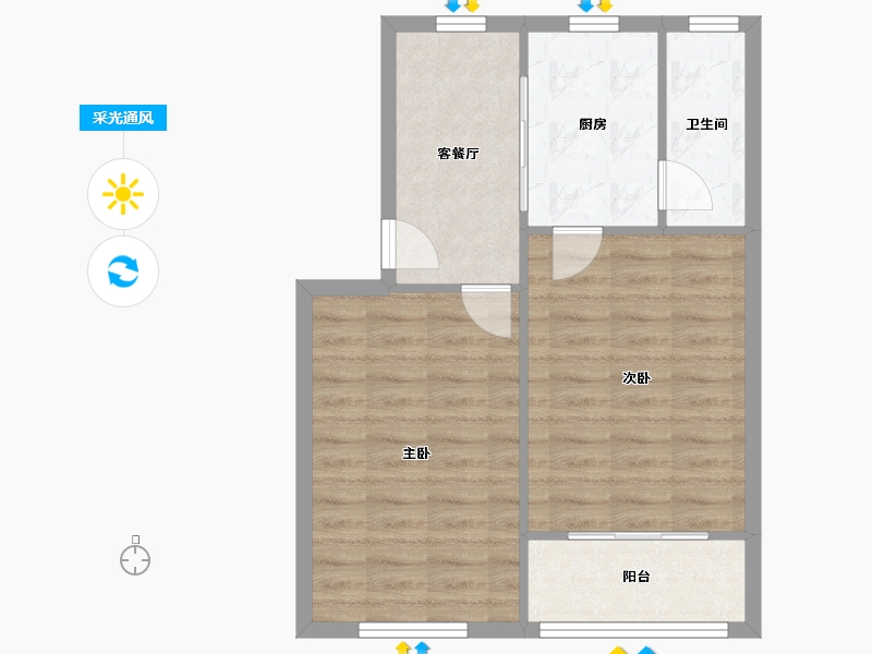 上海-上海市-绿苑十村-55.00-户型库-采光通风