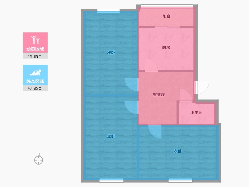 天津-天津市-信德里10-11栋-65.00-户型库-动静分区