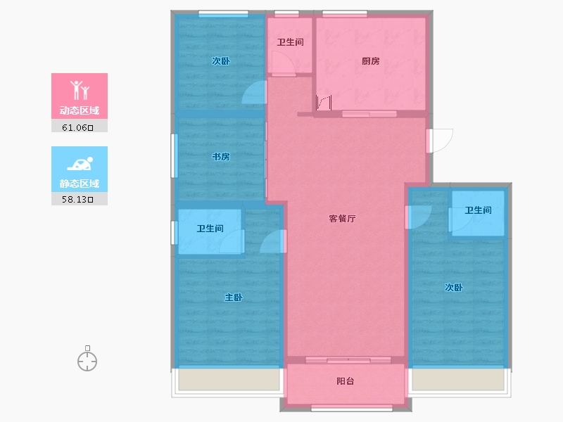 浙江省-湖州市-霅溪桃源-119.71-户型库-动静分区