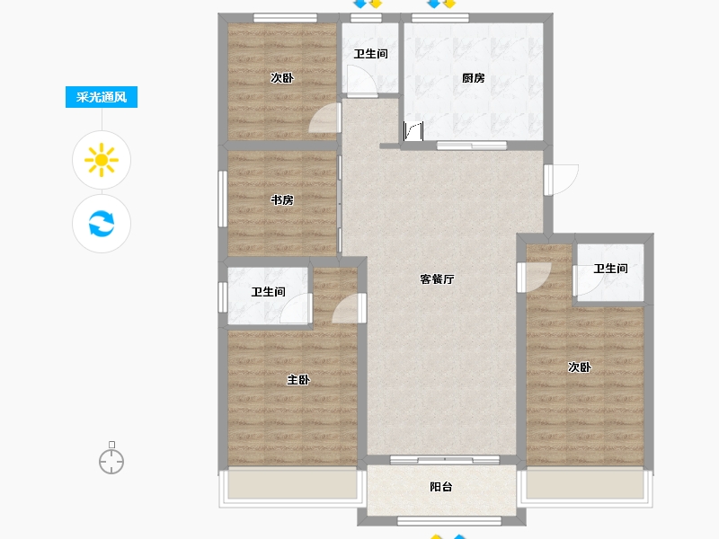 浙江省-湖州市-霅溪桃源-119.71-户型库-采光通风