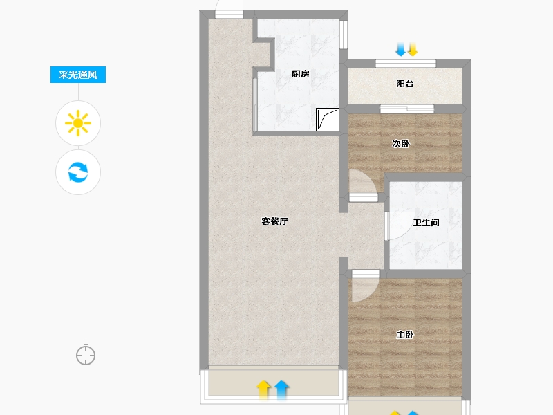 黑龙江省-哈尔滨市-融创公园壹号-62.00-户型库-采光通风