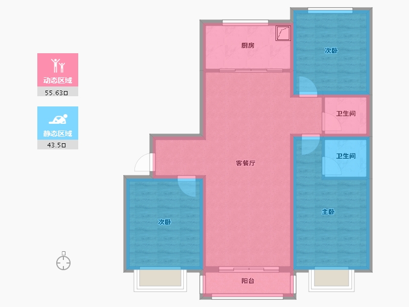 河北省-邯郸市-宏达圣水湖畔-三期-100.00-户型库-动静分区