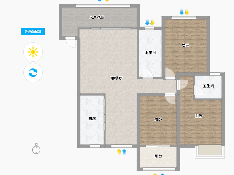 福建省-泉州市-世贸一品-105.00-户型库-采光通风