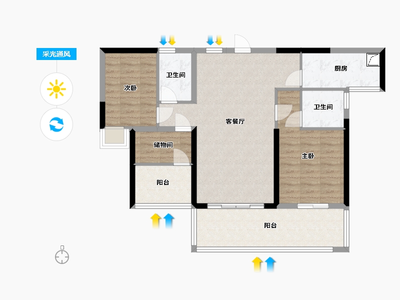 广东省-韶关市-碧桂园天钻-100.00-户型库-采光通风