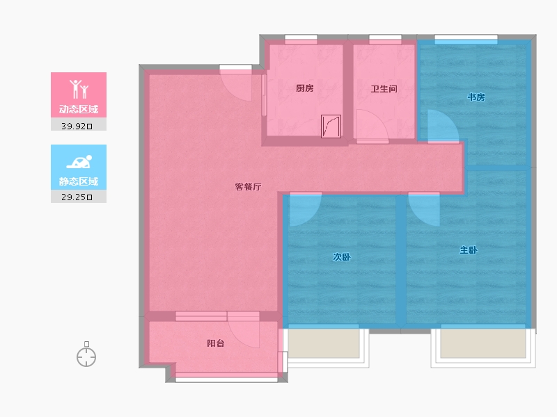 山东省-济南市-中海九樾府-66.52-户型库-动静分区