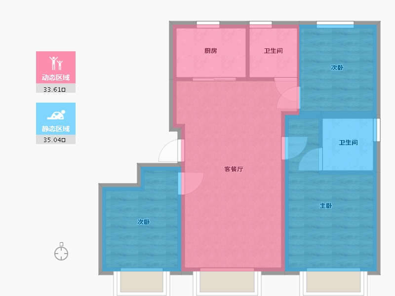 北京-北京市-碧桂园•京源著-85.00-户型库-动静分区