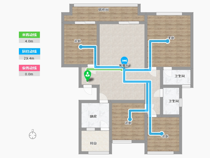 重庆-重庆市-中交中央公园和颂-106.00-户型库-动静线