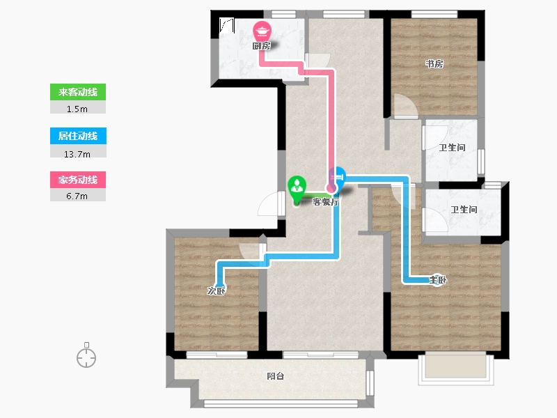 山东省-济南市-红星檀宫-106.00-户型库-动静线