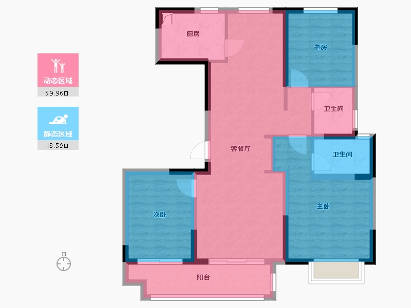 山东省-济南市-红星檀宫-106.00-户型库-动静分区