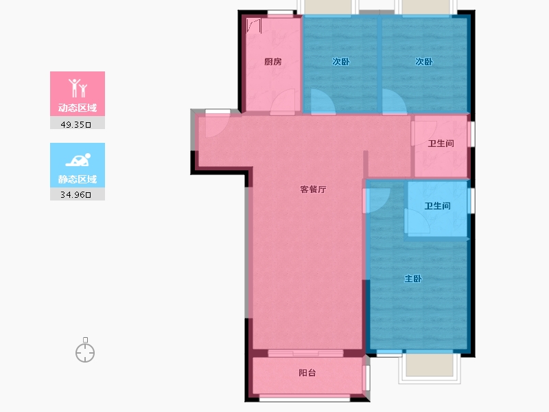 湖北省-鄂州市-融创澜岸大观-81.35-户型库-动静分区