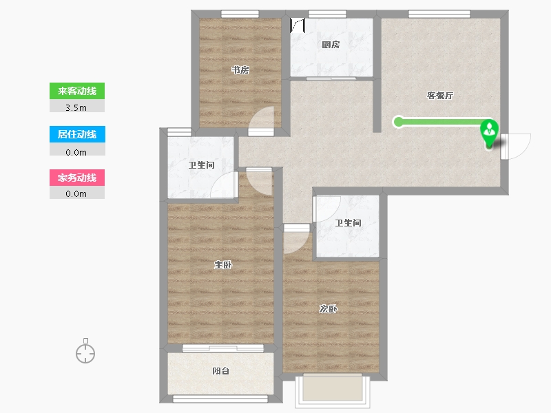 山西省-吕梁市-学府雅苑西区-93.00-户型库-动静线