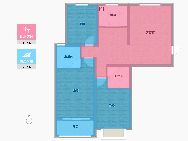 山西省-吕梁市-学府雅苑西区-93.00-户型库-动静分区