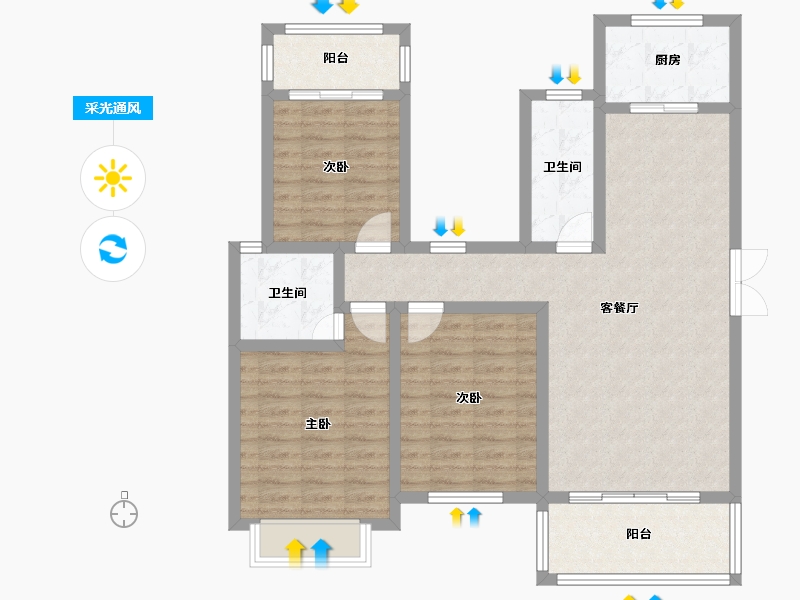 湖南省-邵阳市-上邦华府-120.00-户型库-采光通风