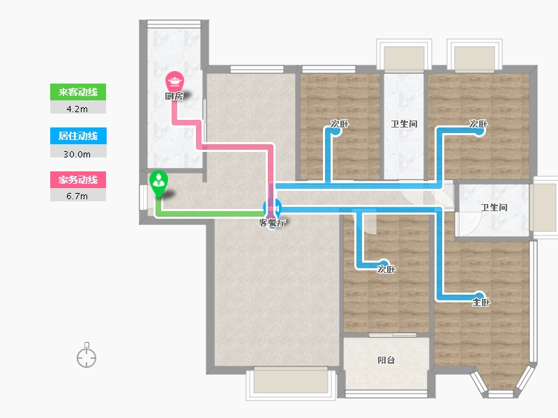 江苏省-苏州市-中海·湖滨一号-146.00-户型库-动静线