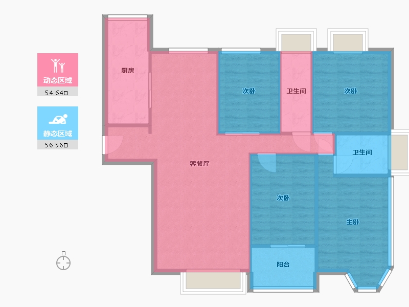 江苏省-苏州市-中海·湖滨一号-146.00-户型库-动静分区